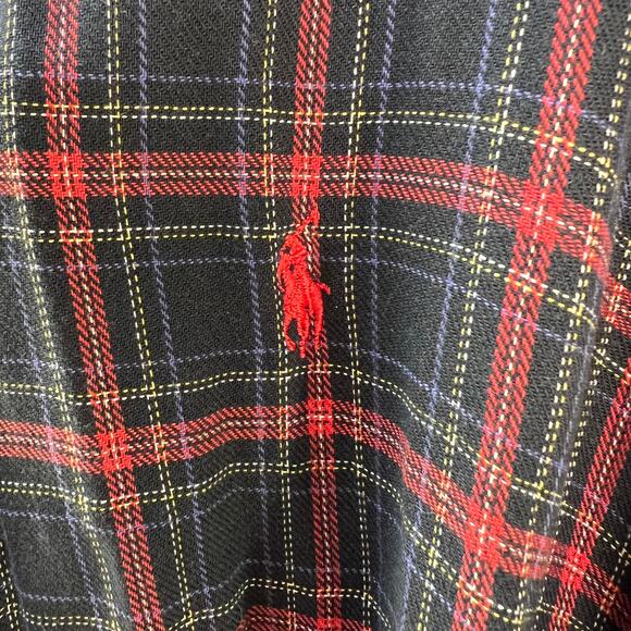 Polo Ralph Lauren Plaid Cotton Robe Vintage Black Loungewear L/XL - Picture 4 of 6